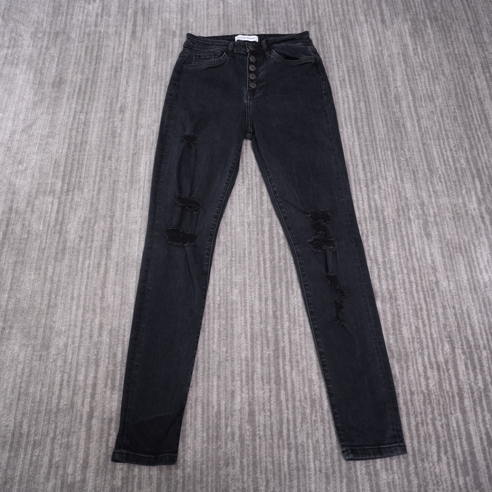 Flying Monkey Skinny Jeans Womens 27 Fit 26 Black Distressed High Rise Y3336